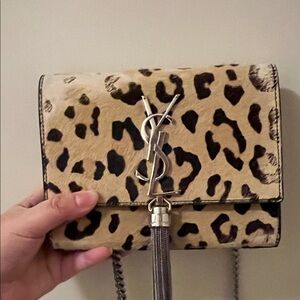 Yves Saint Laurent Tan and Black Crossbody Bag